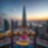 A panoramic view of Sparkle Tower showcasing its shimmering facade