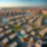 Aerial view of Tilal Al Ghaf showcasing the community layout