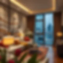 Luxurious two-bedroom apartment interior in Dubai