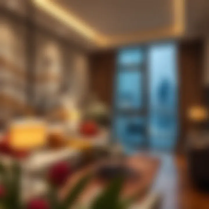 Luxurious two-bedroom apartment interior in Dubai