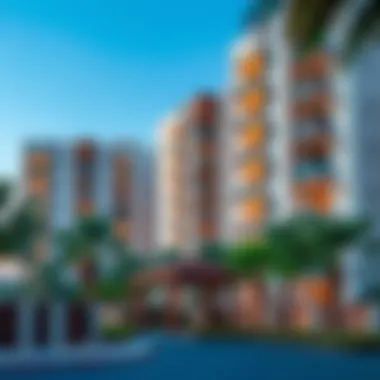 Vibrant neighborhood showcasing two-bedroom apartments