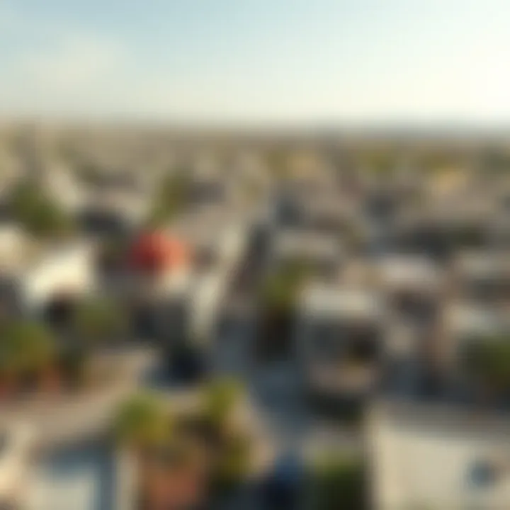 Aerial view of vibrant community spaces in Umm Sheif