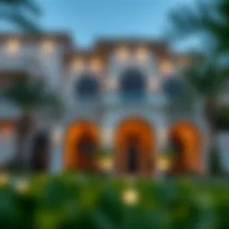 Luxurious villa exterior in Rashidiya showcasing architectural elegance