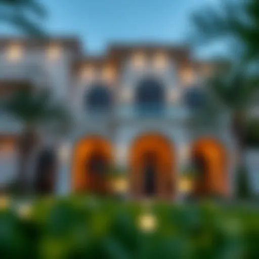 Luxurious villa exterior in Rashidiya showcasing architectural elegance