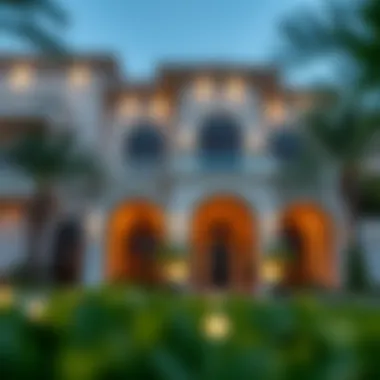 Architectural Elegance of Villa Living Luxurious villa exterior in Rashidiya showcasing architectural elegance