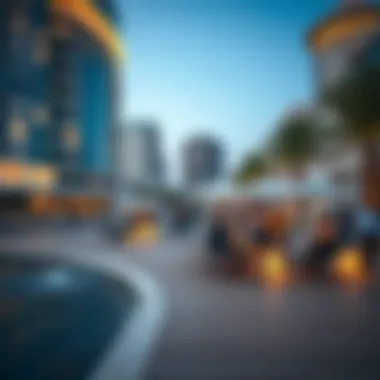 Community space near a Water's Edge building fostering social interaction