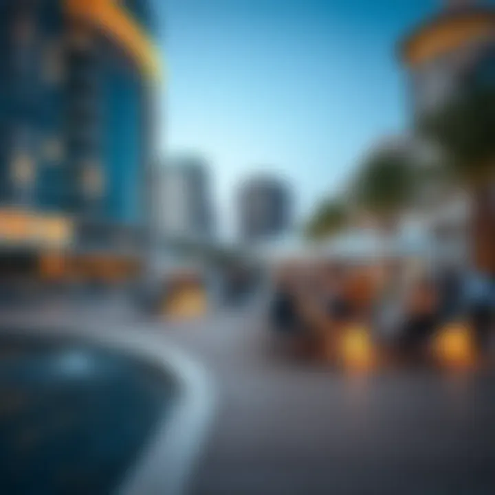 Community space near a Water's Edge building fostering social interaction