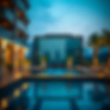 Luxurious amenities available at Zain Apartments including a pool and gym