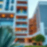 Architectural detail of Zain Apartments showcasing modern design elements