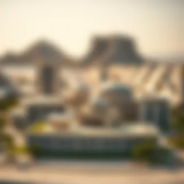 Architectural model highlighting the unique features of Falcon City