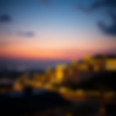 Evening skyline featuring Garhoud Views illuminated