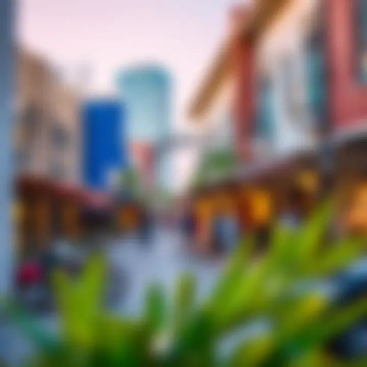 Vibrant street scene in Gems illustrating community life and culture