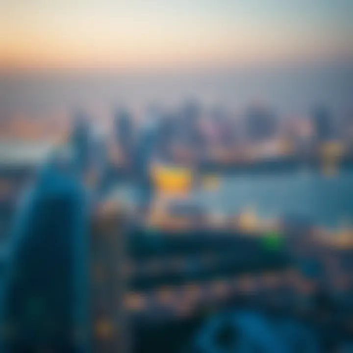 Scenic view of Dubai skyline from Golden Sands Hotel Apartments