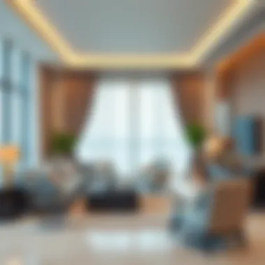 Spacious and well-decorated living area in Golden Sands Hotel Apartments