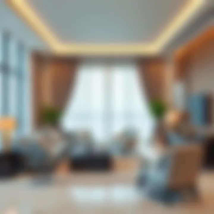 Spacious and well-decorated living area in Golden Sands Hotel Apartments