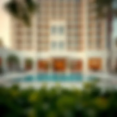 Luxurious exterior view of Golden Sands Hotel Apartments