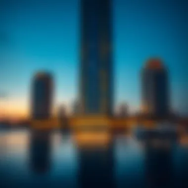 Stunning view of Harbour Gate Tower 2 at dusk