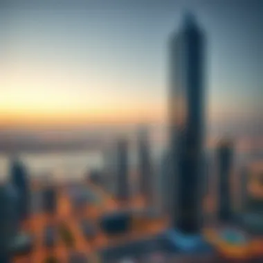 Panoramic view of Jumeirah Lake Towers highlighting Indigo Icon Tower