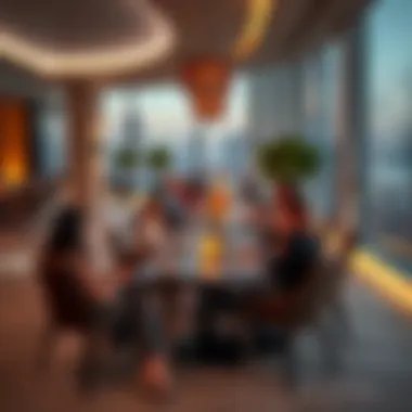 An exquisite dining setup overlooking the Jumeirah Beach