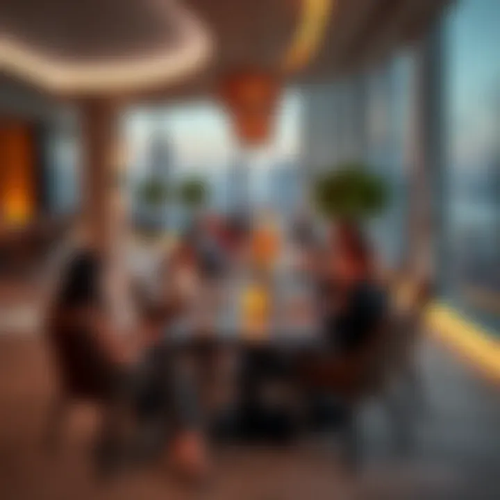 An exquisite dining setup overlooking the Jumeirah Beach