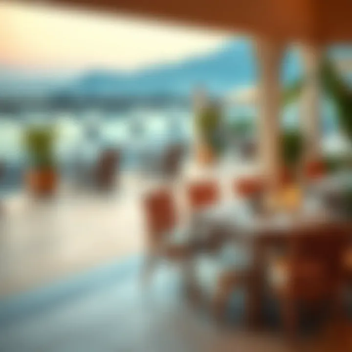 A cozy outdoor dining area with breathtaking coastal views