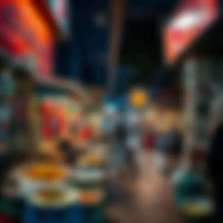 A colorful array of street food options available at local eateries, representing the eclectic food culture of Karama.