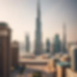 Skyline view showcasing Latifa Tower amidst Dubai's architectural marvels