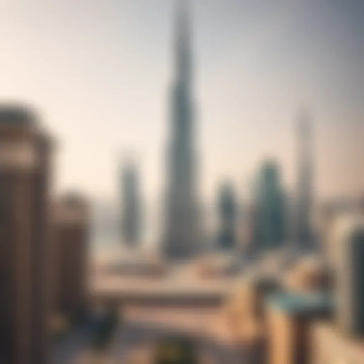 Skyline view showcasing Latifa Tower amidst Dubai's architectural marvels