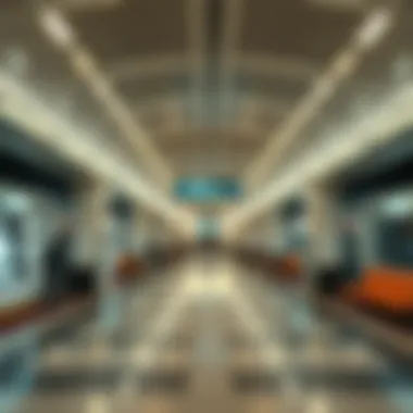 Interior of the metro station highlighting connectivity features