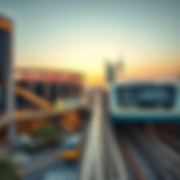 Panoramic view of the Mall of the Emirates and metro station integration
