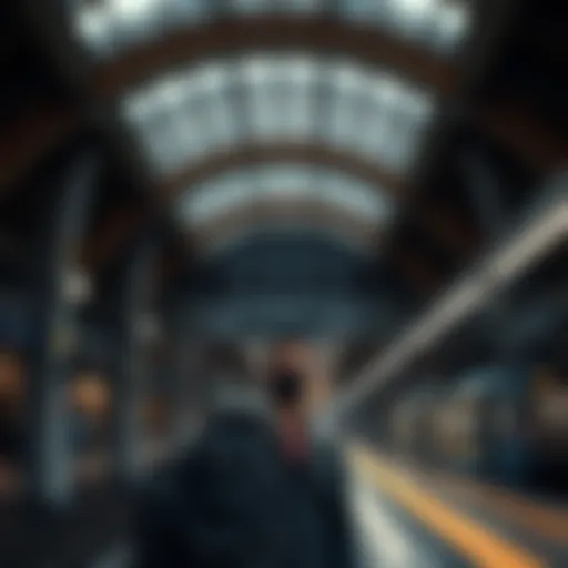 Metro station in Dubai with modern architecture