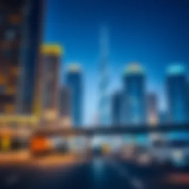 Dubai Cityscape Highlighting Relocation Dynamics A cityscape of Dubai representing relocation challenges