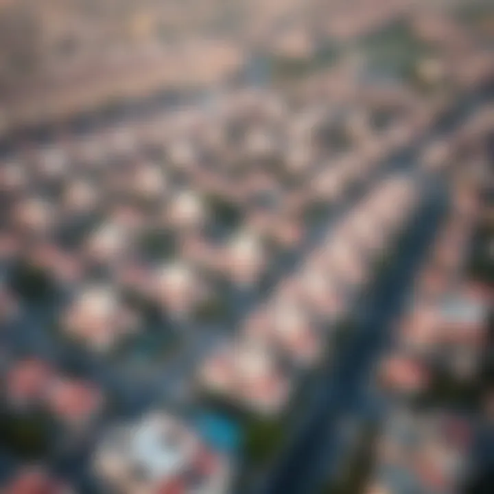 Aerial view of a thriving Dubai neighborhood