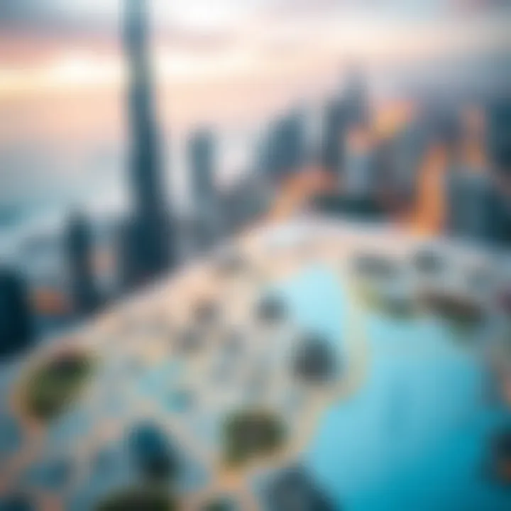 A map highlighting Dubai's diverse neighborhoods and real estate hotspots