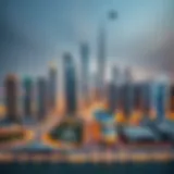 A panoramic view of Dubai's skyline showcasing iconic buildings