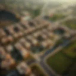 Aerial view of the Remraam community showcasing its residential layout and green spaces