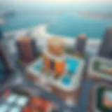 Aerial view showcasing the Oberoi Centre's modern architecture