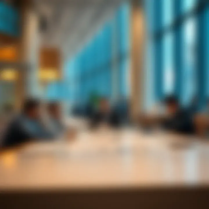 Business professionals engaging in discussions at the Oberoi Centre