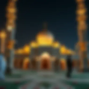 Decorated mosque in the UAE during Ramadan