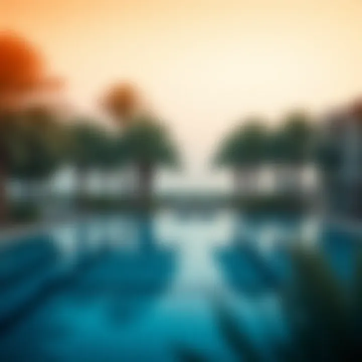 Serene Poolside at Sofitel Palm Dubai Serene poolside atmosphere at Sofitel Palm Dubai with lush palm trees.