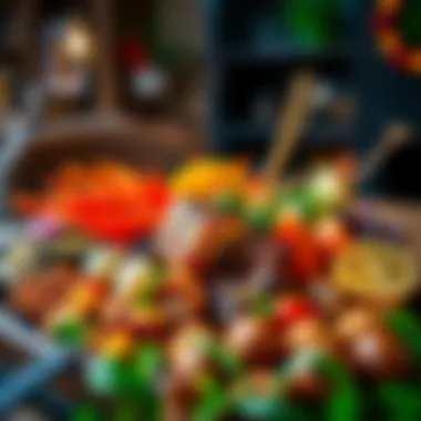 Culinary Diversity Vibrant platter of international cuisine