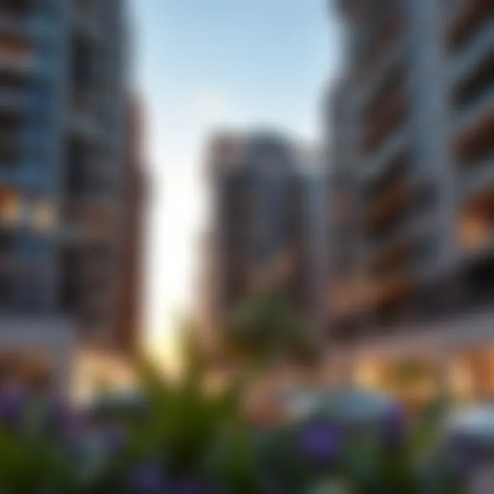 Modern apartment complex showcasing community development