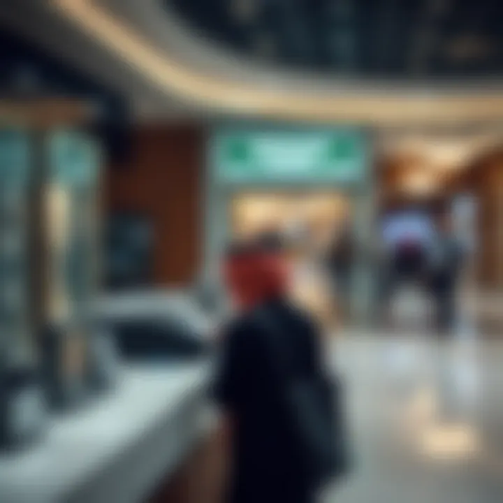 An individual making a payment at a government office