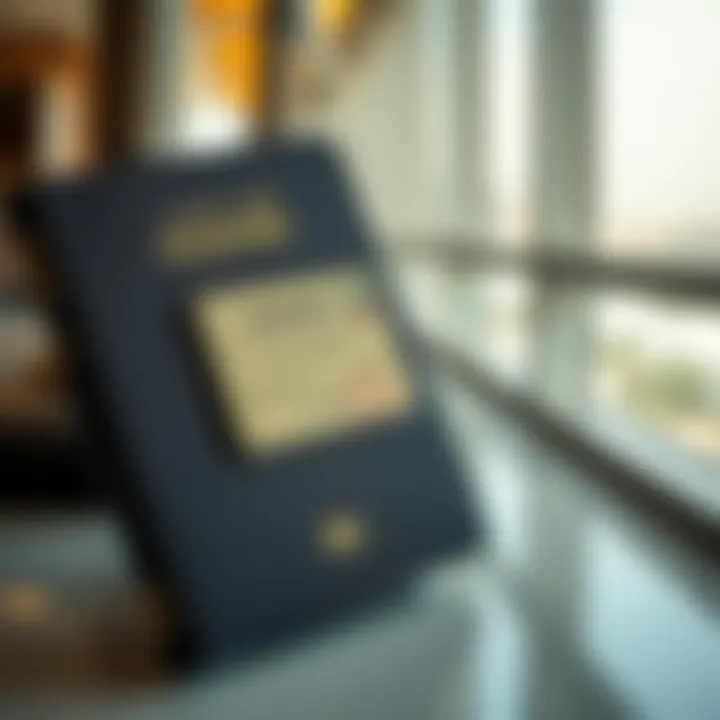 A passport with travel stamps and a warning sign