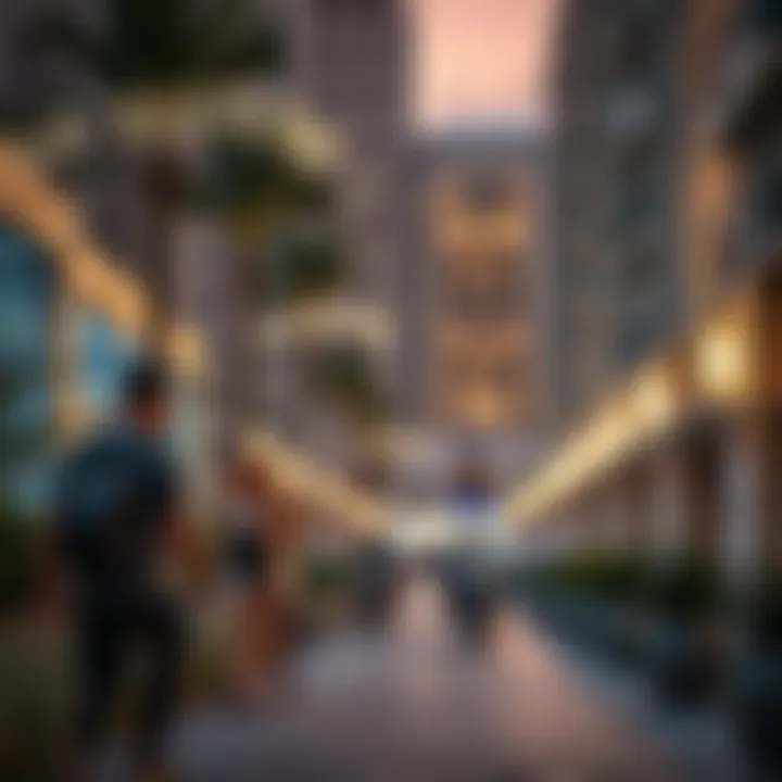 Vibrant community atmosphere surrounding Vida Residence Downtown